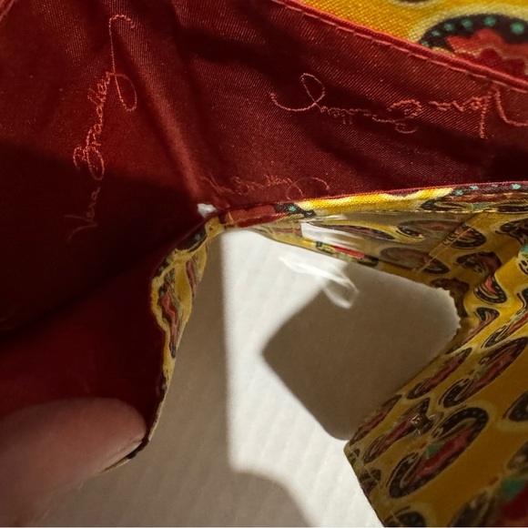 Vera Bradley Provencal Euro Wallet Yellow Multi Paisley Floral Folding Snap - Picture 7 of 11